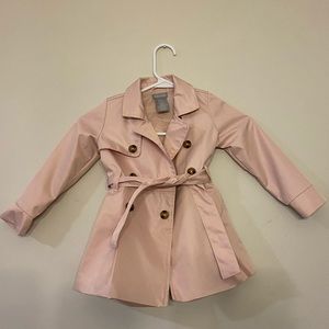 Tahari powder pink Trench Rain Coat 2T